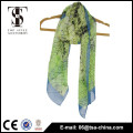 Lady Silk Scarf Colorful Ring Flower Pattern Print Shawls Scarf